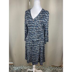 Garnet Hill Blue Circle Print Wrap Dress – Size XL
